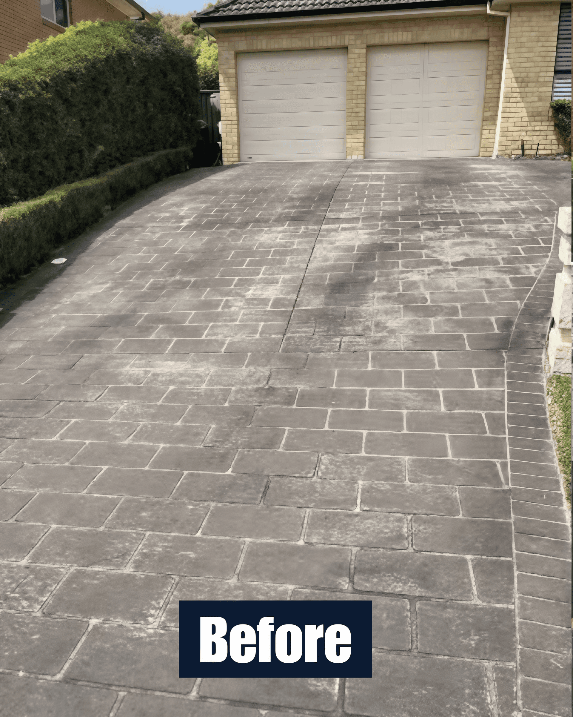 Driveway before paver and concrete sealing