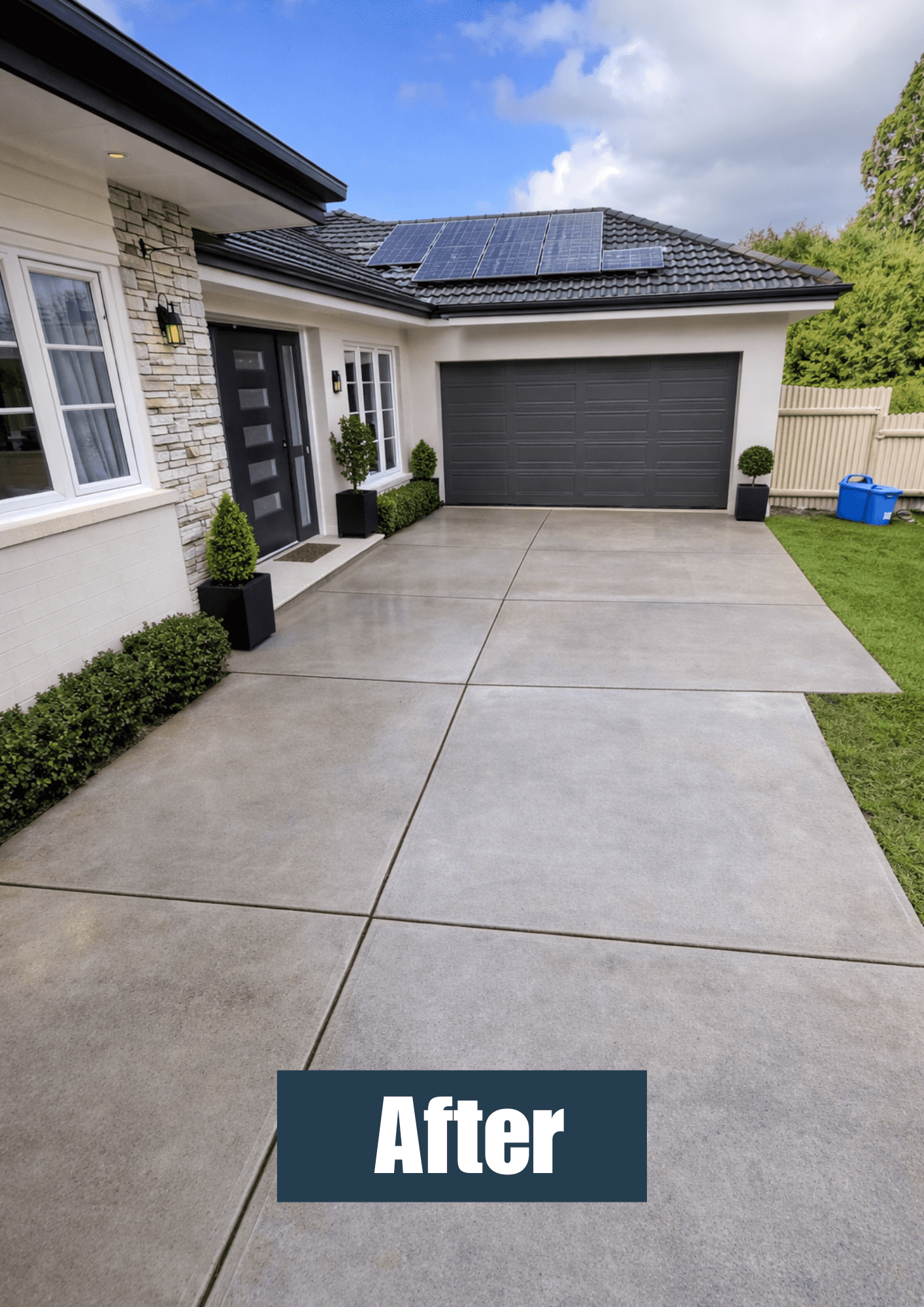 Pressure washing driveway after result 1