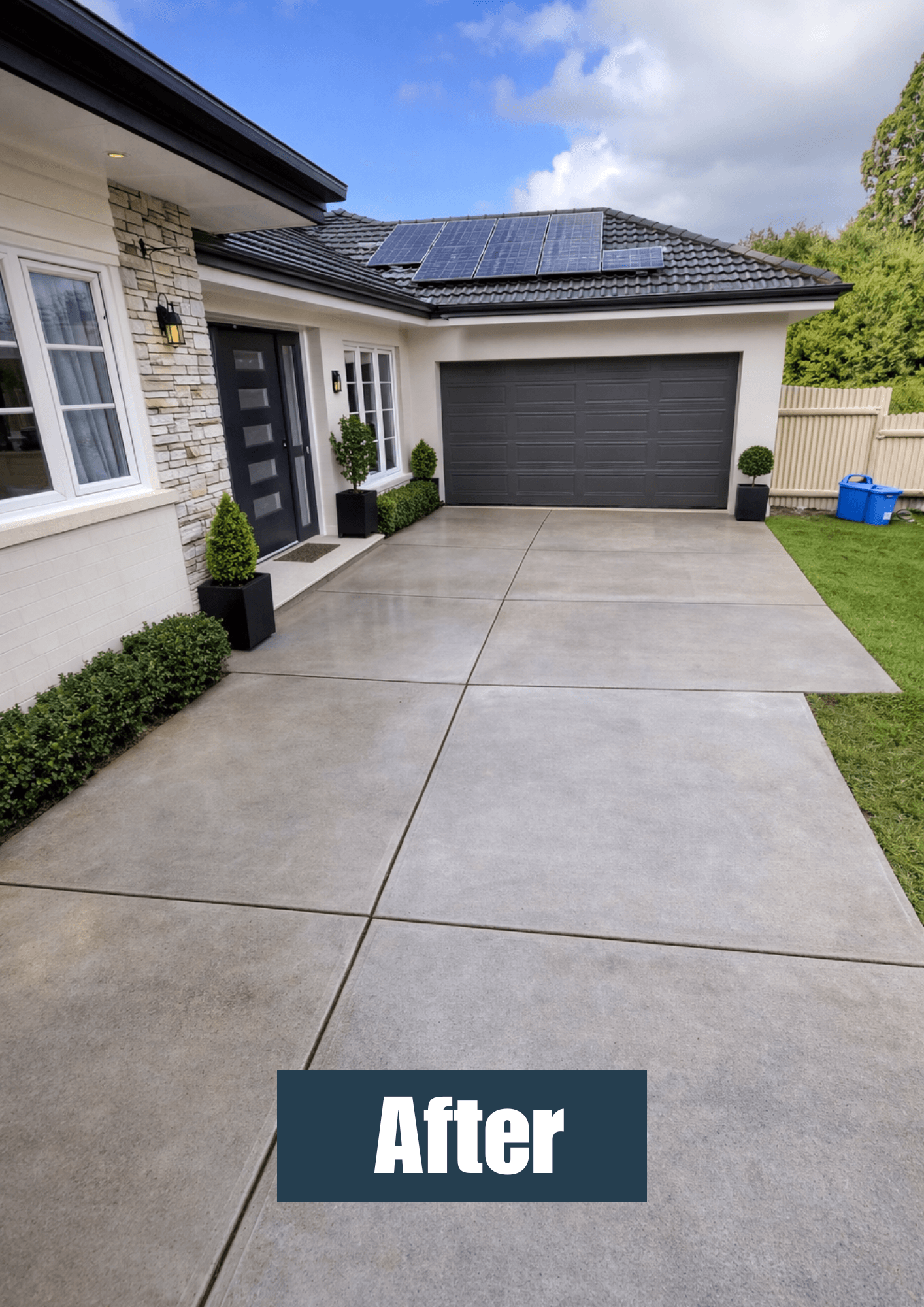 Pressure washing driveway after result 1