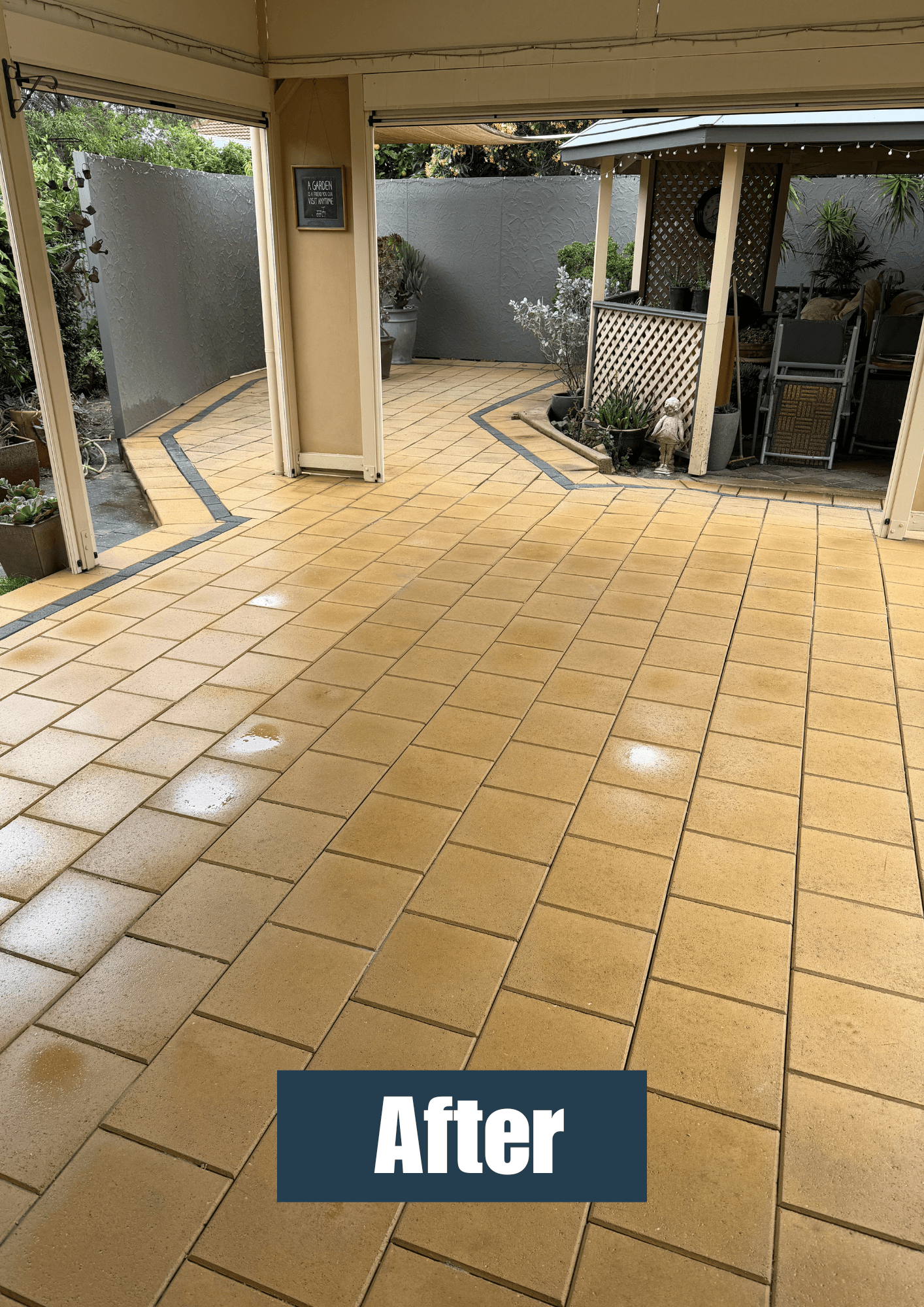 Pressure washing patio after result 2