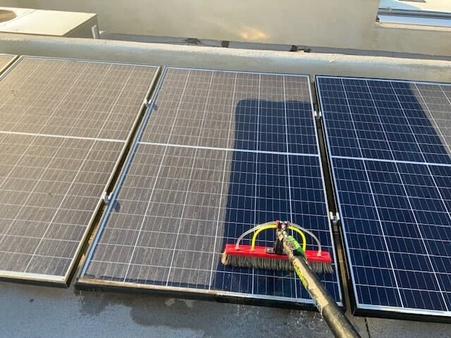 Solar panels after professional cleaning