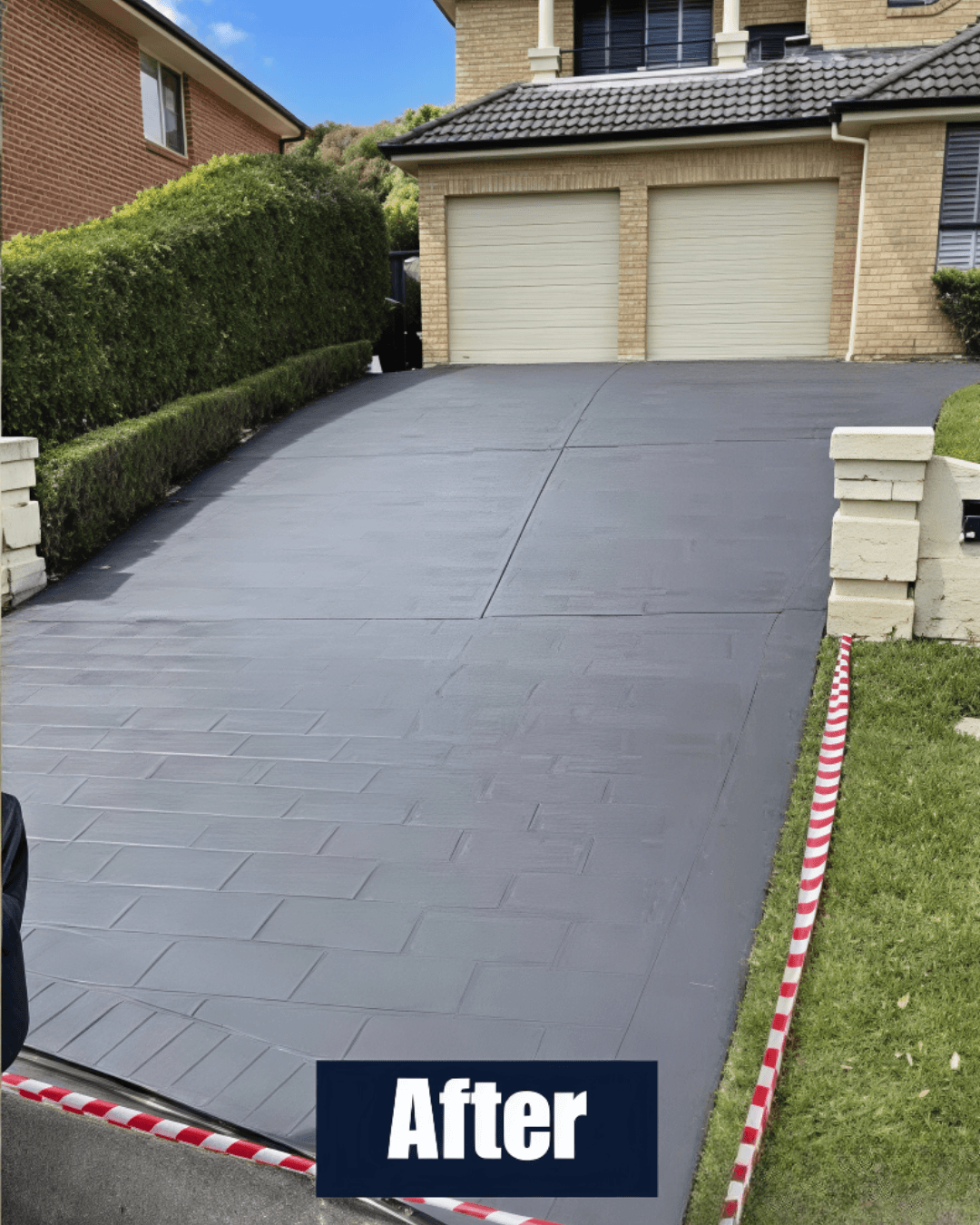 Driveway after paver and concrete sealing