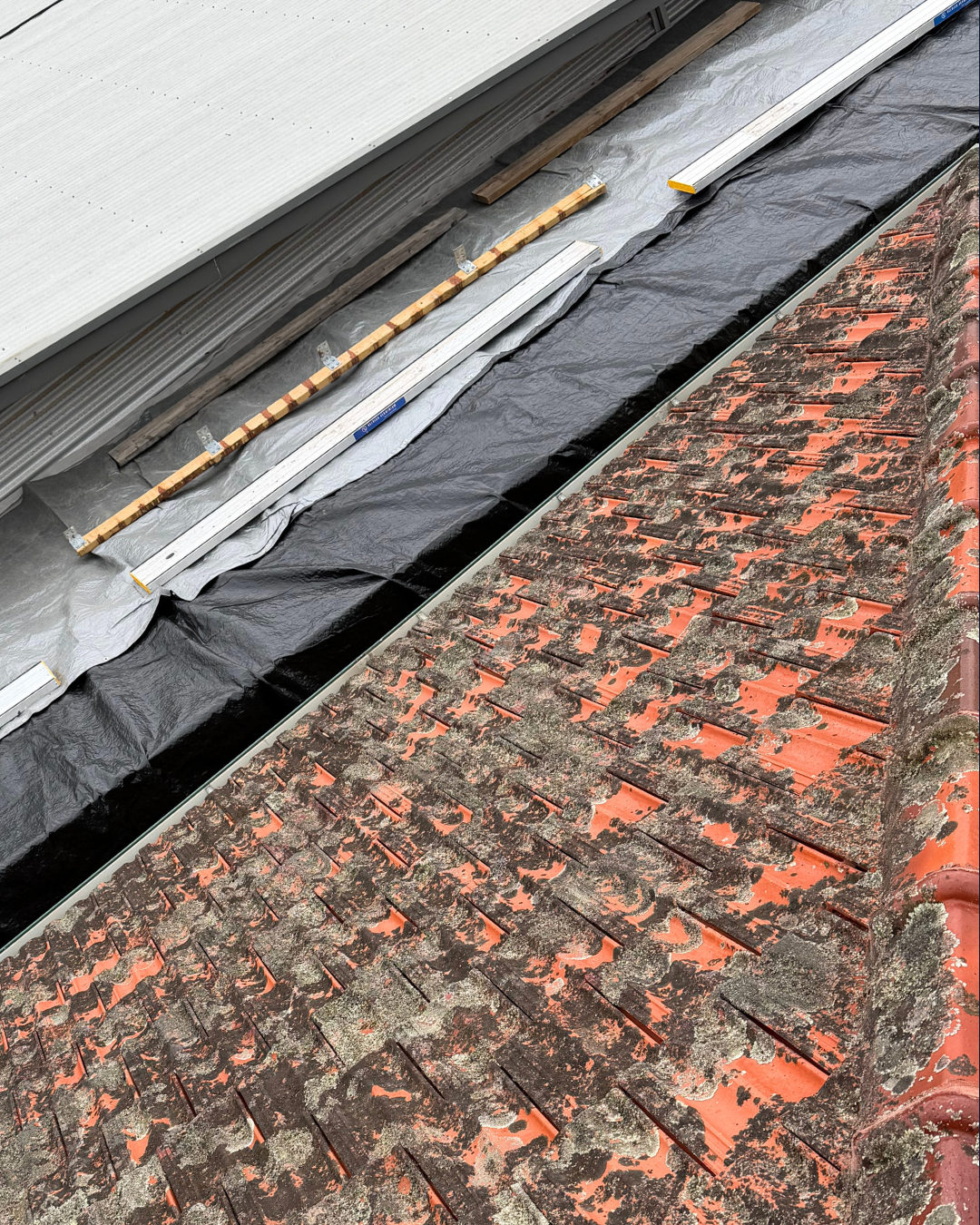 Exterior cleaning in progress