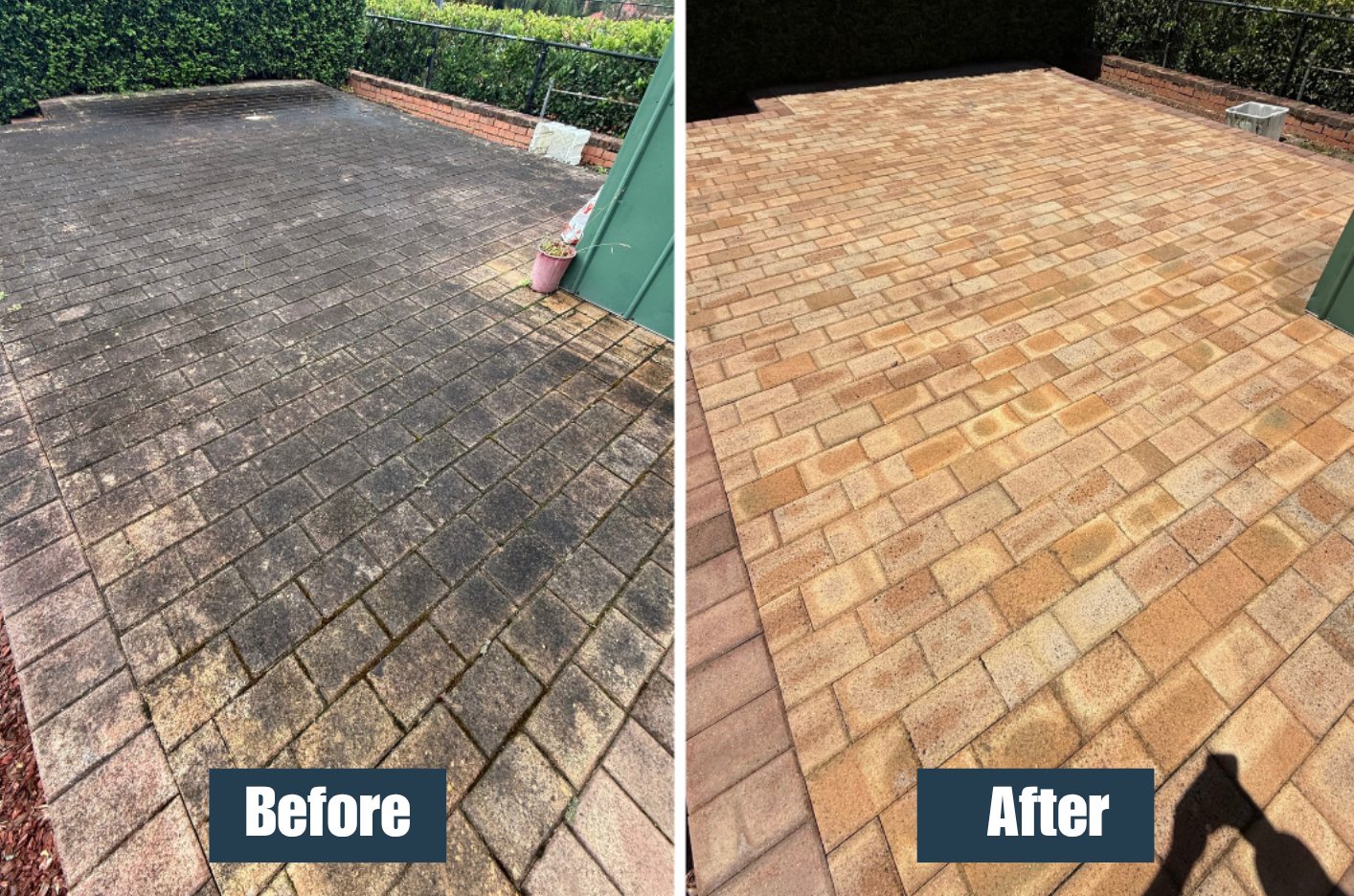 Pressure washing results