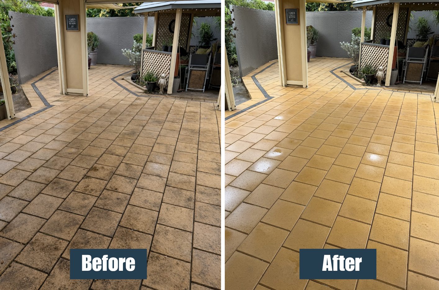 Pressure washing results