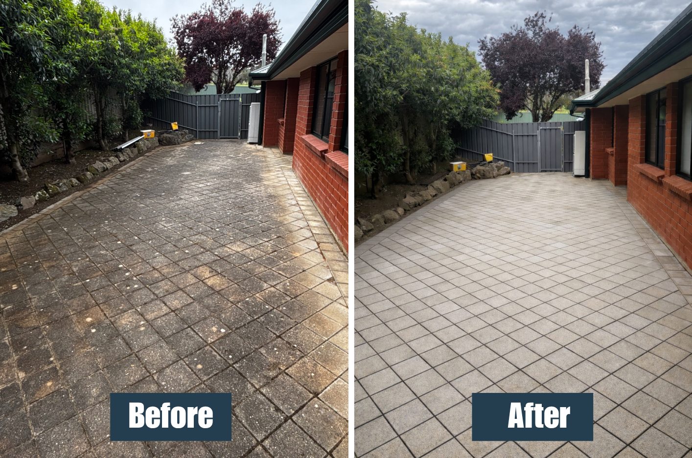 Pressure washing results